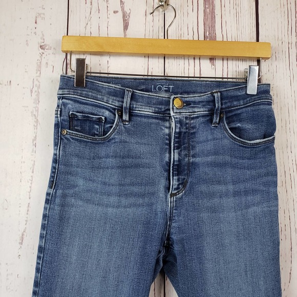 30. Ann Taylor Loft High Waist Skinny Jeans Womens Size 6 Medium Wash Blue - Picture 2 of 10